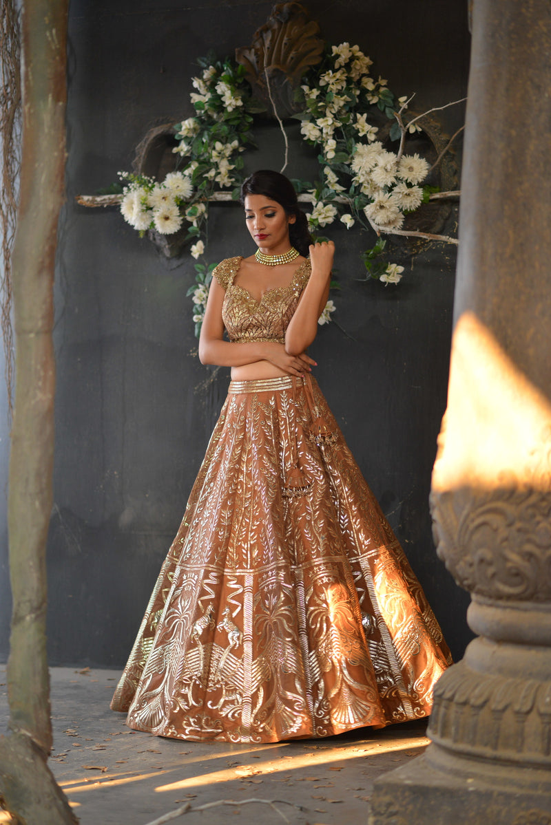 Buy Blush Pink Heavily Hand Embellished Lehenga and Blouse Online for Women  by KALIGHATA - 3882435