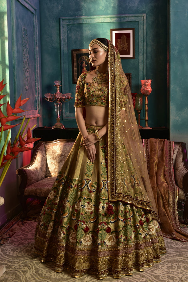 Mehendi Green Lehenga – Kajal's Couture